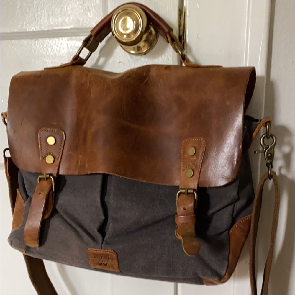 Leather/Canvas Messenger Bag